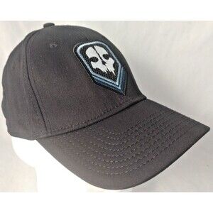 Call of Duty Ghosts Black Embroidered Skull Stretch Fit Hat/Cap-EXCELLENT!